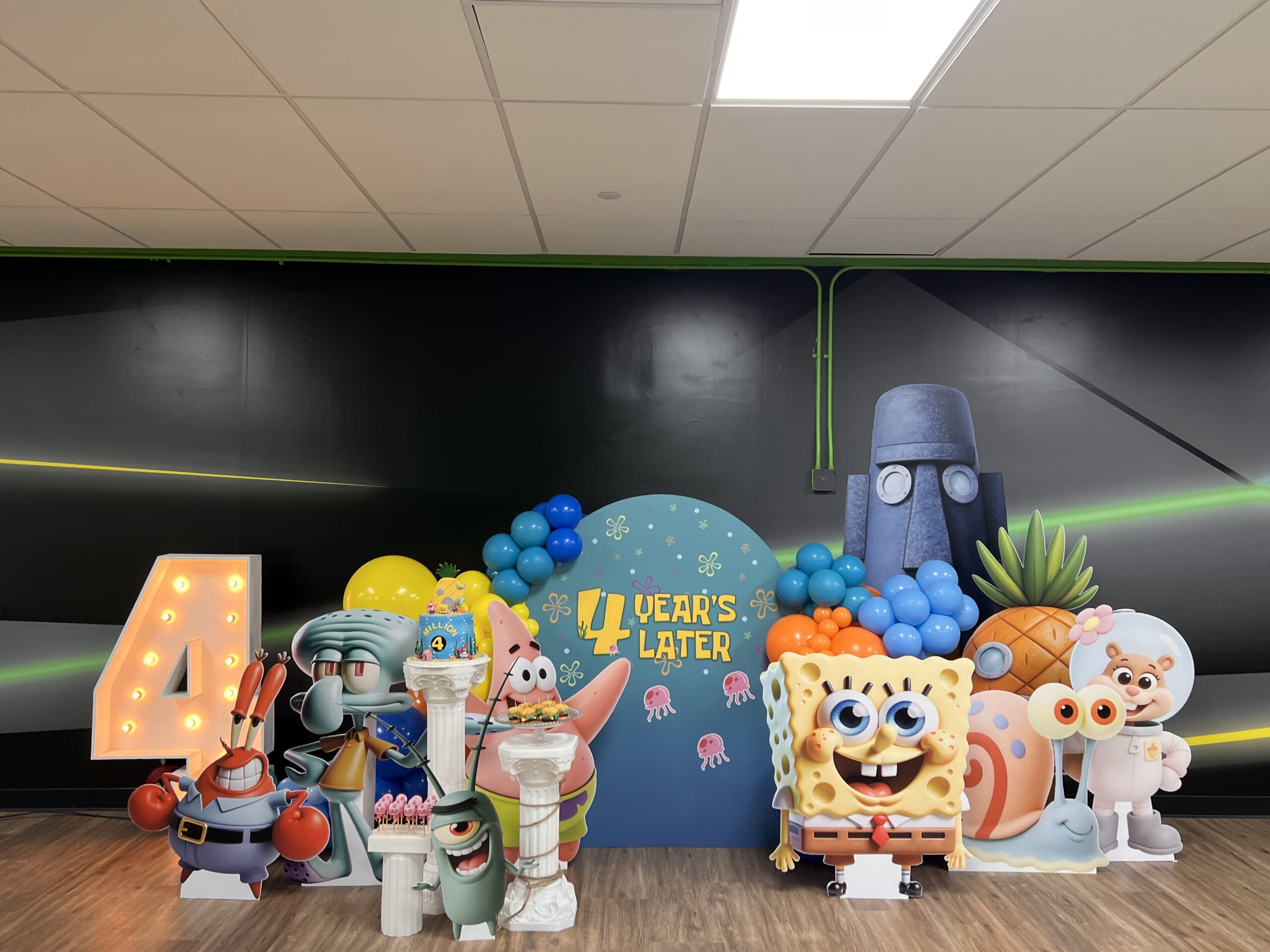 Colorful display featuring characters from a popular animated series